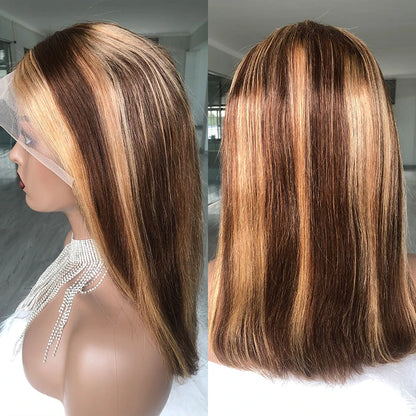 4x4 13X4 Lace Frontal Perruque Bob Natural 100% Human Weaves and Wig Bob Raw Indian Hair Bob Wigs
