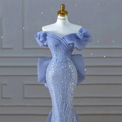 Elegant Royal Style Classic Dress Mermaid  Chapel Lace Pattern Decoration High-Level Sense Host Wedding  Dress