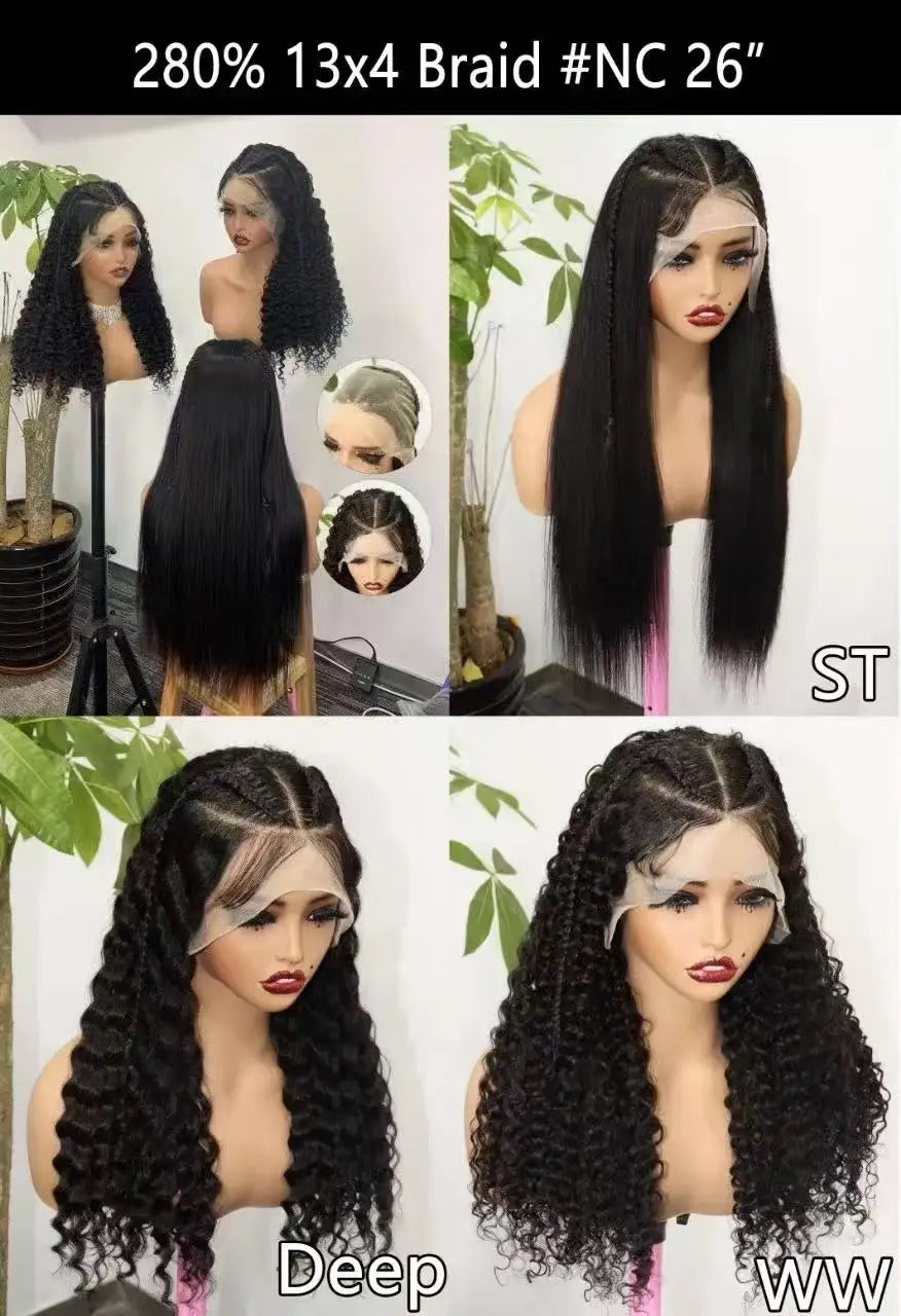Brazilian Raw Virgin Remy Hair Natural Deep Wave Glueless Frontal Wig 13X4 Transparent HD Long Blonde Front Available Mix 99J