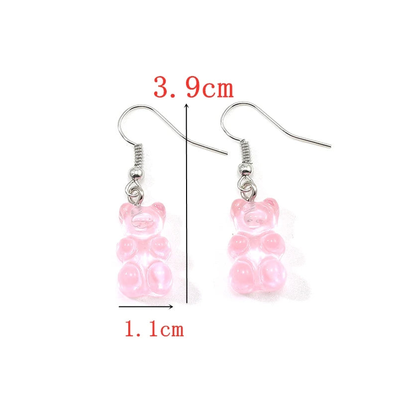 Pink Color Flower Drop Earrings for Women Summer Geometry Heart Leaf Butterfly Brincos Party Ear Jewelry Valentine's Day Gift