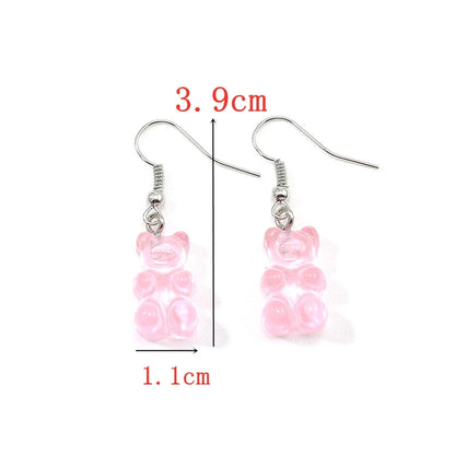Pink Color Flower Drop Earrings for Women Summer Geometry Heart Leaf Butterfly Brincos Party Ear Jewelry Valentine's Day Gift
