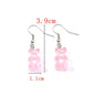 Pink Color Flower Drop Earrings for Women Summer Geometry Heart Leaf Butterfly Brincos Party Ear Jewelry Valentine's Day Gift
