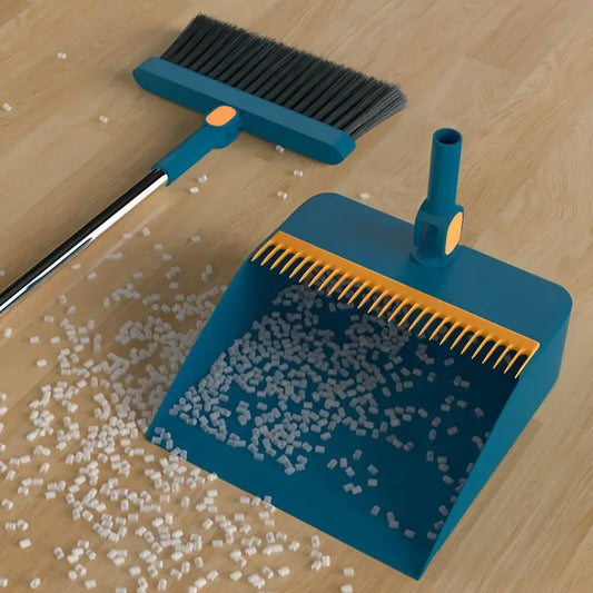 Broom, Dustpan & Squeegee Combo Set with Long Handles