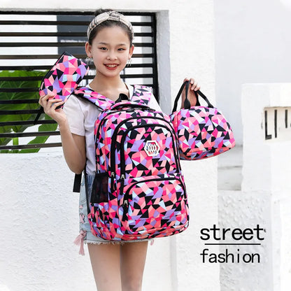 School Bags for Boys & Girl Teenagers  Printing Backpack Set Rucksack Bagpack for Kids