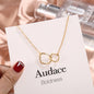 Gold Color Geometric Double Circle Pendant Necklace For Women Minimalism New Design Irregular Clavicle Chain Necklace Jewelry