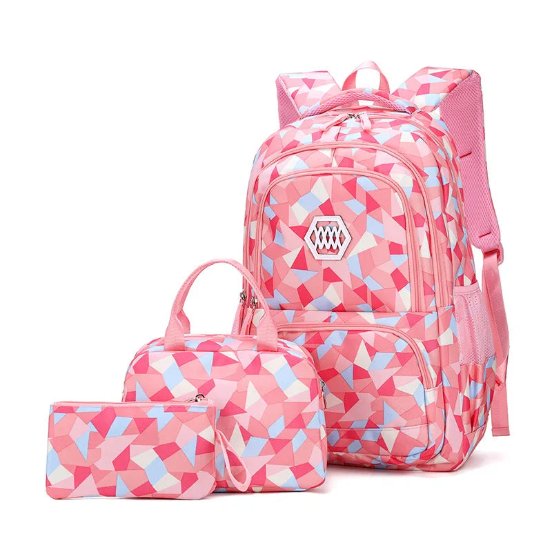 School Bags for Boys & Girl Teenagers  Printing Backpack Set Rucksack Bagpack for Kids