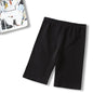 Women Thin Shorts For Summer Fitness High Waist Fashion Cycling Bike Shorts Female Black Slim Knee-Length Bottoms Stretch Shorts