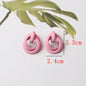 Pink Color Flower Drop Earrings for Women Summer Geometry Heart Leaf Butterfly Brincos Party Ear Jewelry Valentine's Day Gift