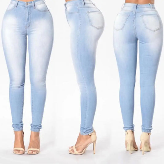Classic High Waist Skinny Jeans - Medium Blue Wash