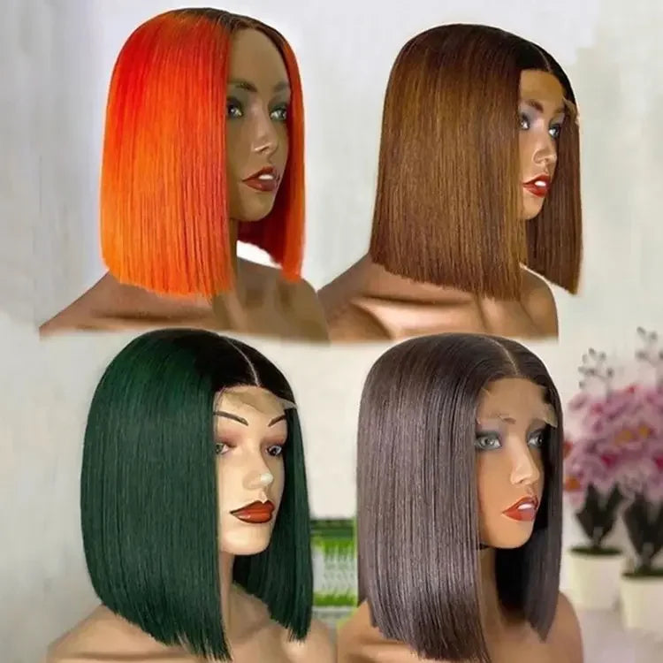 4x4 13X4 Lace Frontal Perruque Bob Natural 100% Human Weaves and Wig Bob Raw Indian Hair Bob Wigs