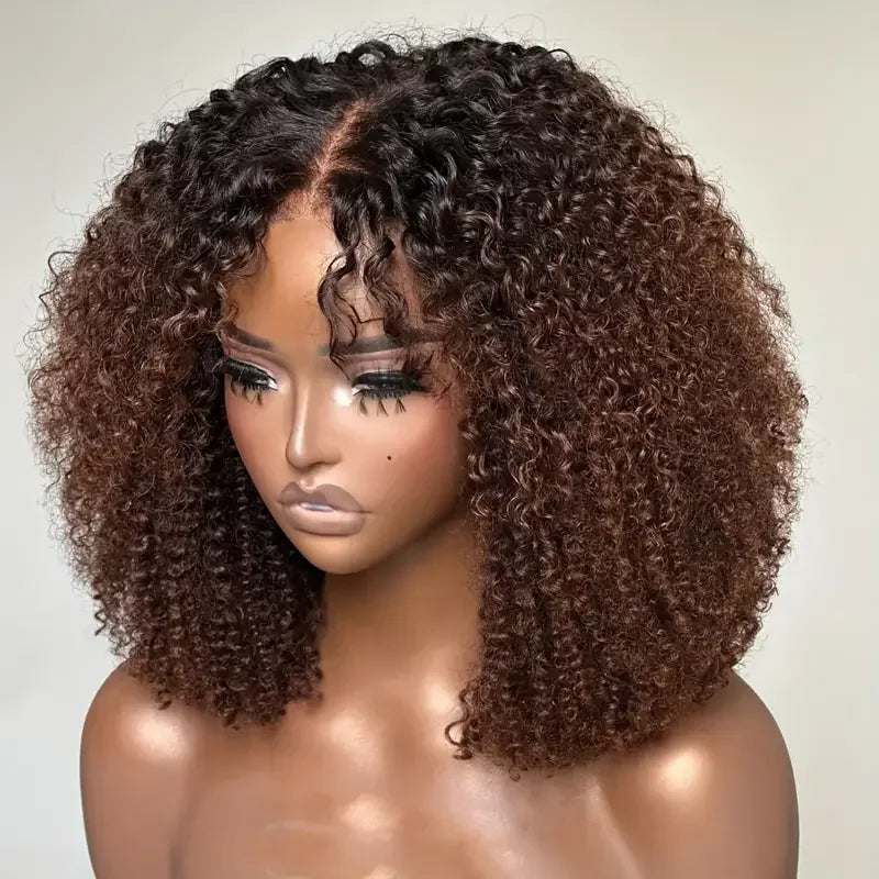 Jerry Curly Bob Wig Lace Front Human Hair Wigs for Women Brazilian Pre Plucked Transparent Lace Deep Curly Bob Wig