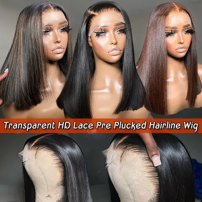 4x4 13X4 Lace Frontal Perruque Bob Natural 100% Human Weaves and Wig Bob Raw Indian Hair Bob Wigs
