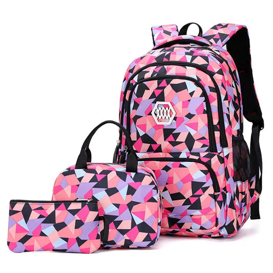 School Bags for Boys & Girl Teenagers  Printing Backpack Set Rucksack Bagpack for Kids