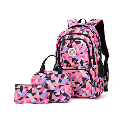 School Bags for Boys & Girl Teenagers  Printing Backpack Set Rucksack Bagpack for Kids