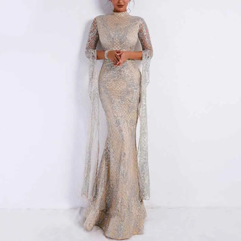 Hot Sexy Evening Dress Wholesale Sequin Maxi Prom Dress