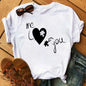 Maycaur Colorful Heart Flower Print Women Tshirt Summer Casual Funny Graphic T Shirt 90s Lady Yong Girl Valentine's Day Gifts