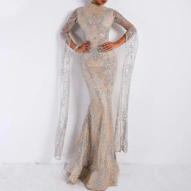 Hot Sexy Evening Dress Wholesale Sequin Maxi Prom Dress
