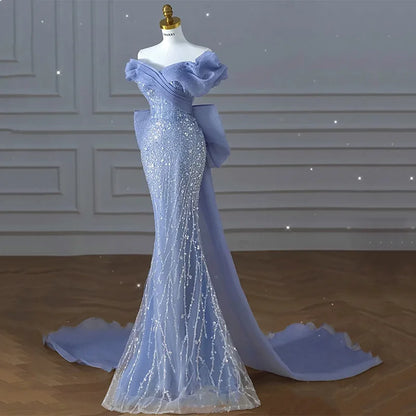 Elegant Royal Style Classic Dress Mermaid  Chapel Lace Pattern Decoration High-Level Sense Host Wedding  Dress