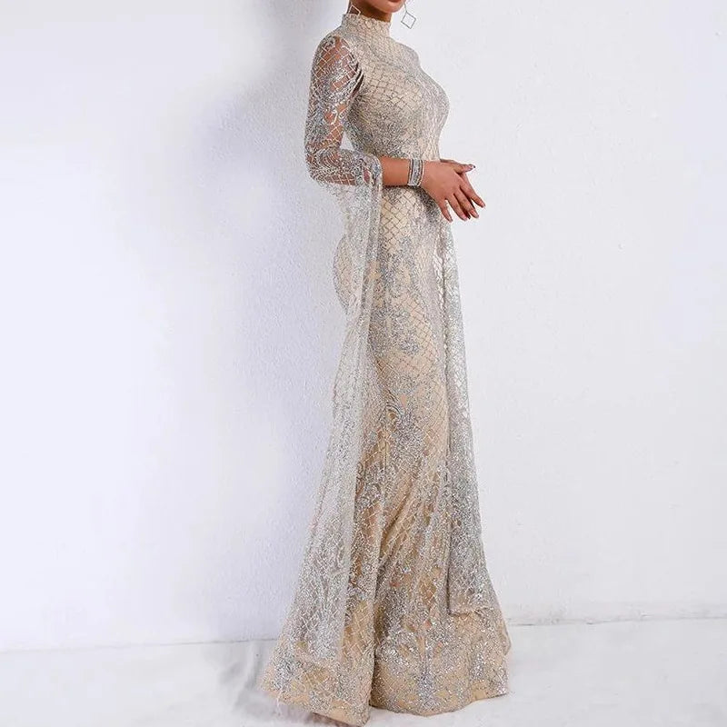 Hot Sexy Evening Dress Wholesale Sequin Maxi Prom Dress