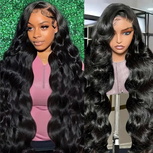 Body Wave Lace Front Wigs Human Hair 26 inch 180% Density 13x4 HD Transparent Lace Frontal Wigs Human Hair Pre Plucked With Baby Hair Human Hair Lace Front Wigs Body Wave Glueless Wig Natural Color