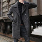 Men's Woolen Trench Coat with Lapel Design