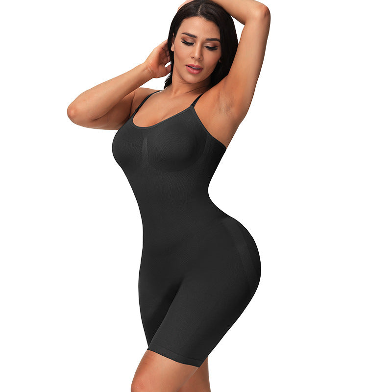 Women's Solid Backless Seamless Shapewear Romper, Casual Comfy Tummy Control Hip Lifting Shape For Daily Wear, Ladies Shapewear For All Seasons