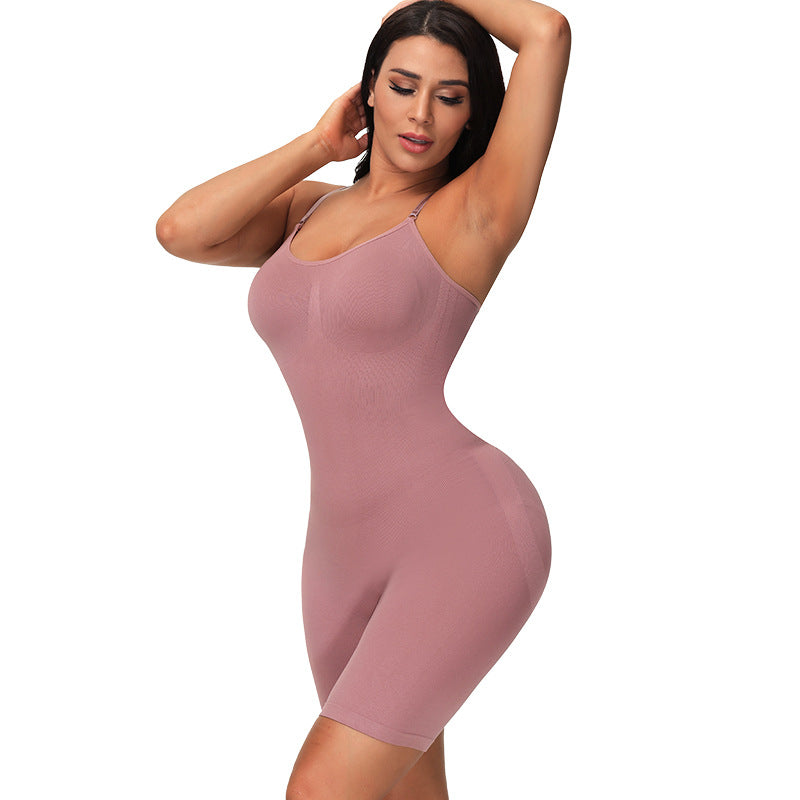 Women's Solid Backless Seamless Shapewear Romper, Casual Comfy Tummy Control Hip Lifting Shape For Daily Wear, Ladies Shapewear For All Seasons