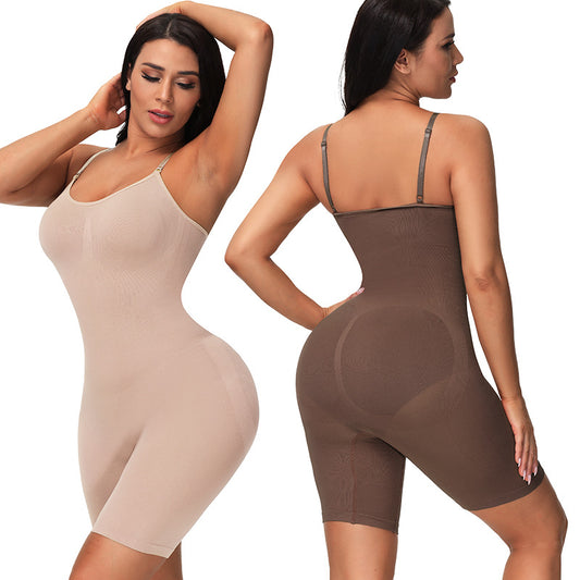 Women's Solid Backless Seamless Shapewear Romper, Casual Comfy Tummy Control Hip Lifting Shape For Daily Wear, Ladies Shapewear For All Seasons