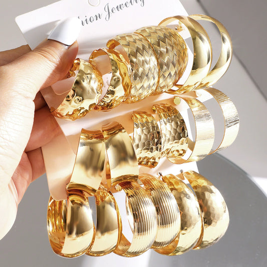 Earrings New Arrival Metal Retro 3-Piece Set Earrings