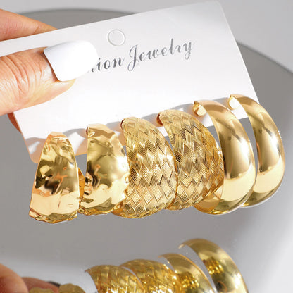 Earrings New Arrival Metal Retro 3-Piece Set Earrings