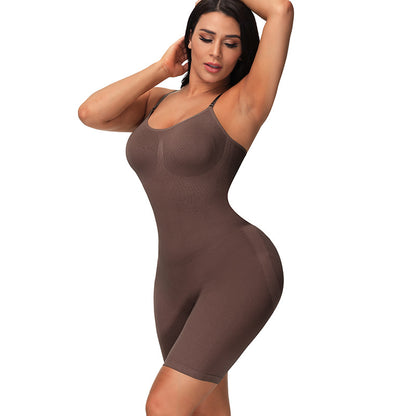 Women's Solid Backless Seamless Shapewear Romper, Casual Comfy Tummy Control Hip Lifting Shape For Daily Wear, Ladies Shapewear For All Seasons