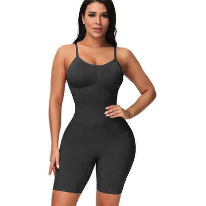 Women's Solid Backless Seamless Shapewear Romper, Casual Comfy Tummy Control Hip Lifting Shape For Daily Wear, Ladies Shapewear For All Seasons