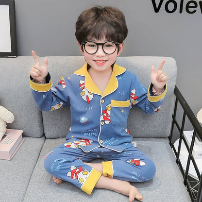 Long Sleeves Cotton Pajamas For Baby and Boys