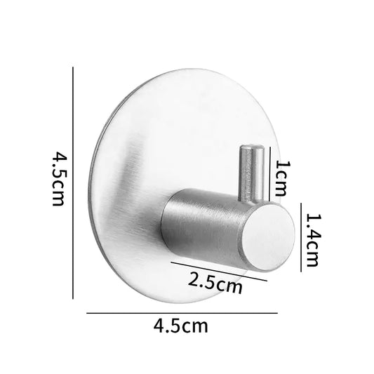 304 Stainless Steel No-Drill Hook for Bathroom & Kitchen