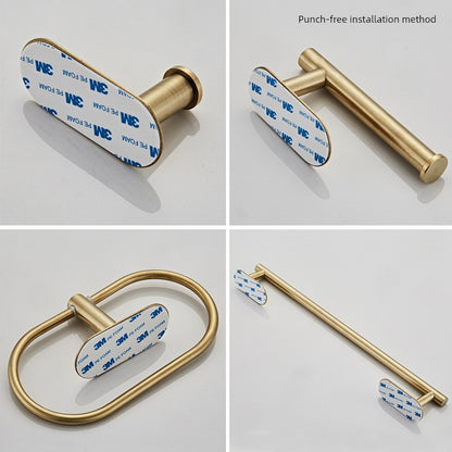 Shengruijia Brushed Gold Stainless Steel Clothes Hook Towel Bar