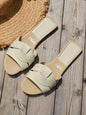 Women Wear Slippers New Women's Shoes Square Head Cross Flat Summer Sandals Simple Flip-flops