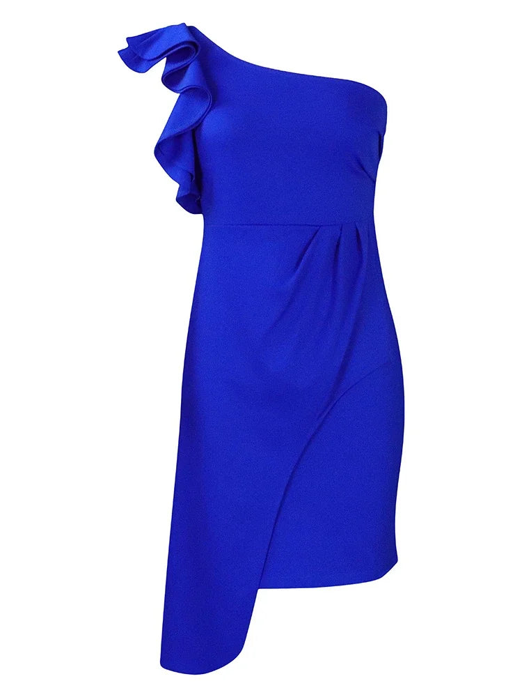 Summer Dress for Women Ruffle Edge Wrapped Pencil Skirt Solid Dresses
