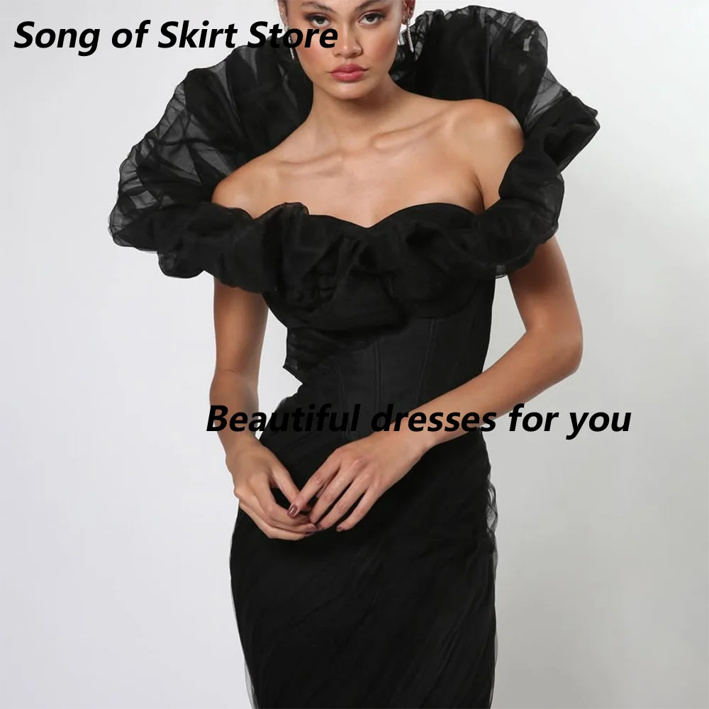 Black Prom Dresses Off The Shoulder Mermaid Prom Gowns for Women 2025 Sleeveless Floor Length Formal Party Gown Customized