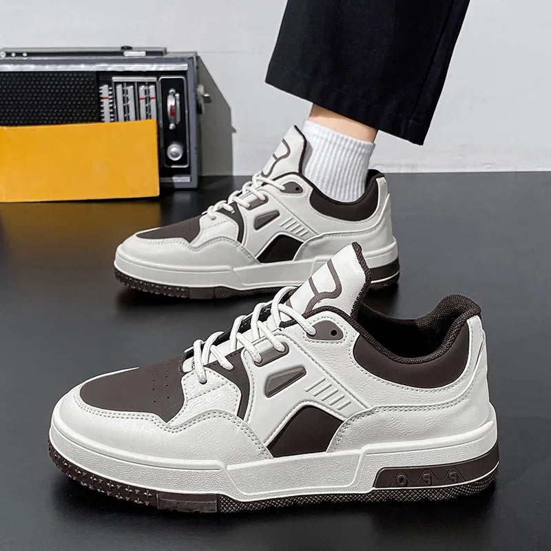 2025 New Men's Shoes Breathable White Shoes Men's Trendy Versatile Thick soled Low cut Sneakers Casual Board Shoes