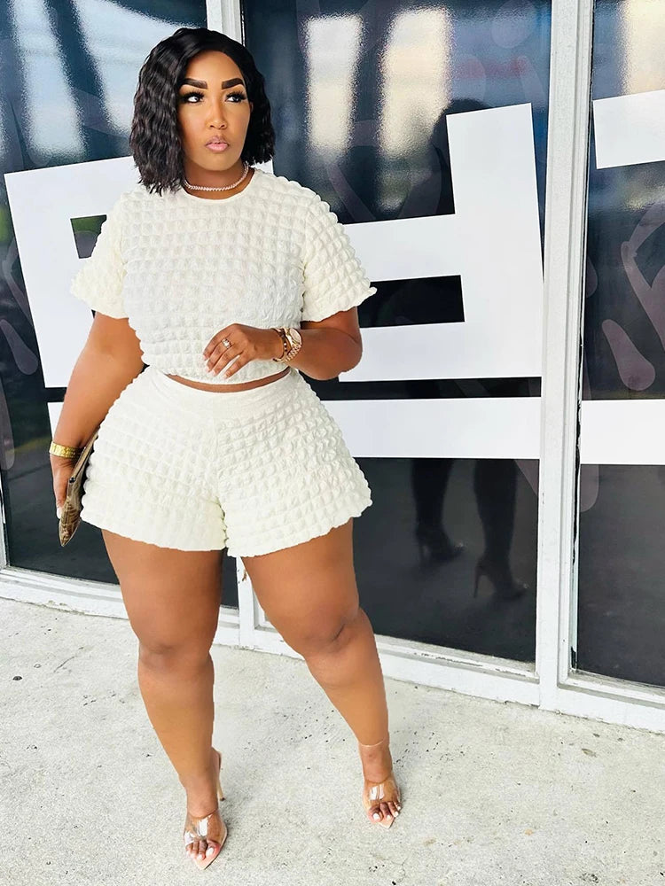 Summer Suit Chic and Elegant Woman Set  Sexy Outfit Casual Shorts Sets Womens 2 Piece Plus Size