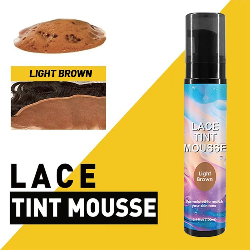 Nunify Lace Tint Spray For Wigs Waterproof Wig Tint Mousse For Natural Wig 100Ml Tinted Lace Spray 1Pcs Wig Installation Tools