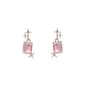 Pink Color Flower Drop Earrings for Women Summer Geometry Heart Leaf Butterfly Brincos Party Ear Jewelry Valentine's Day Gift