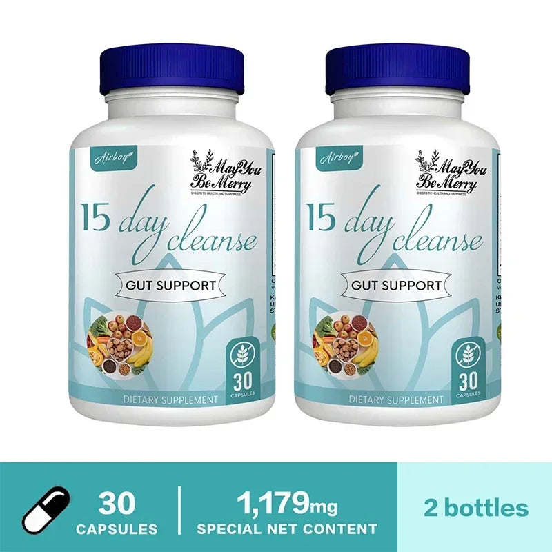 15 Day Cleanse - Gut and Colon Support | Caffeine Free | Advanced Formula with Senna, Cascara Sagrada, & Psyllium Husk | Non-G