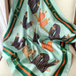 70cm Chain Print Silk Satin Hair Scarf Women Handkerchief Printed Female Square Head Bandana Small Neck Muffler Hijab Lady Girl