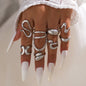8Pcs/Set Fashion Irregular Lines Water Drop Rings for Women Men Exaggerated Punk Retro Boho Fashion Jewelry Gifts