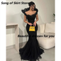 Black Prom Dresses Off The Shoulder Mermaid Prom Gowns for Women 2025 Sleeveless Floor Length Formal Party Gown Customized