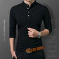 Men Long Sleeve Polo T-shirt Comfortable Top