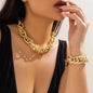 Bohemian Colorful Necklaces Bracelet Set punk Gold chain Choker Necklace Jewelry for Women