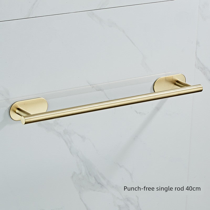 Shengruijia Brushed Gold Stainless Steel Clothes Hook Towel Bar