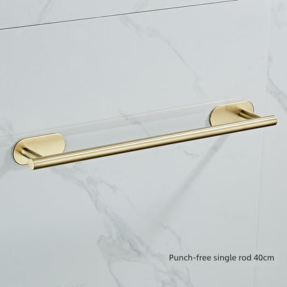 Shengruijia Brushed Gold Stainless Steel Clothes Hook Towel Bar